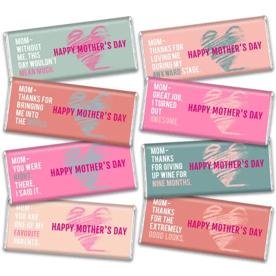Mother's Day Candy Gift - Hershey's Chocolate Bar Gift Box (8 bars/box) - Pink - By Just Candy {2}