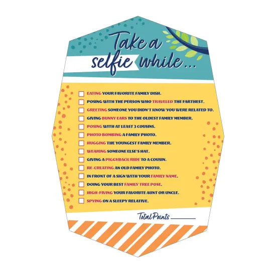 Big Dot of Happiness Colorful Family Reunion - Selfie Scavenger Hunt - Family Gathering Party Game - Set of 12 {3}