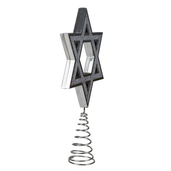 Kurt Adler 9.5" Silver Star of David Hanukkah Holiday Tree Topper {3}