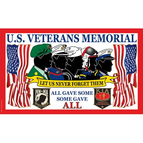 U.S. Veterans Memorial Let Us Never Forget Them FLag POW MIA KIA 3'x5' Flag {1}