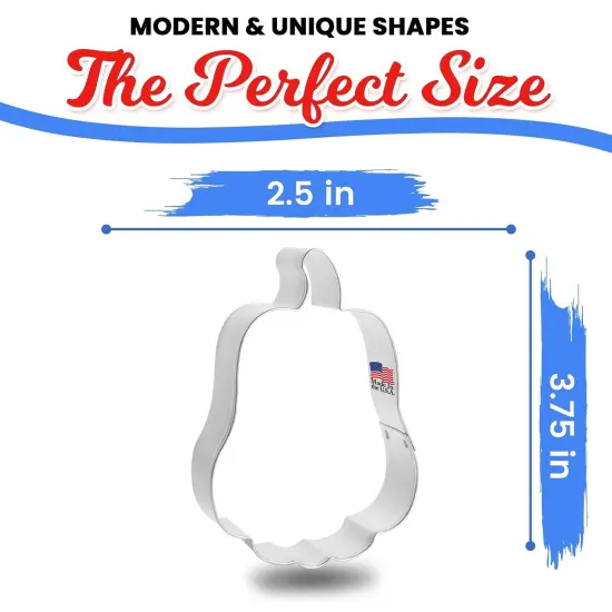Tall Pumpkin Cookie Cutter 3.75 in B1471, CookieCutter.com, Tin Plated Steel, Handmade in the USA {3}