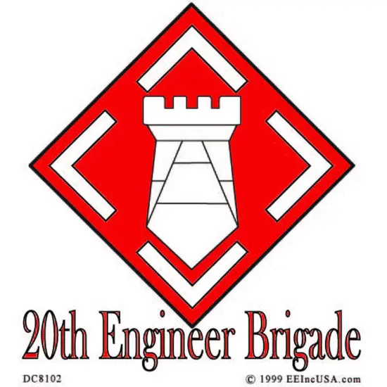U.S. Army 20th Engineer Brigade Sticker 3-1/4"X3-1/2" {1}