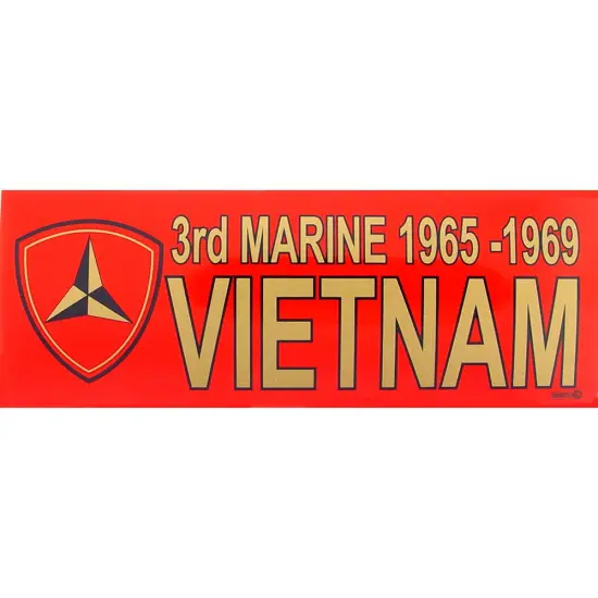 3rd Marine 1965-1969 Vietnam Bumper Sticker 3-1/4"X9" {1}