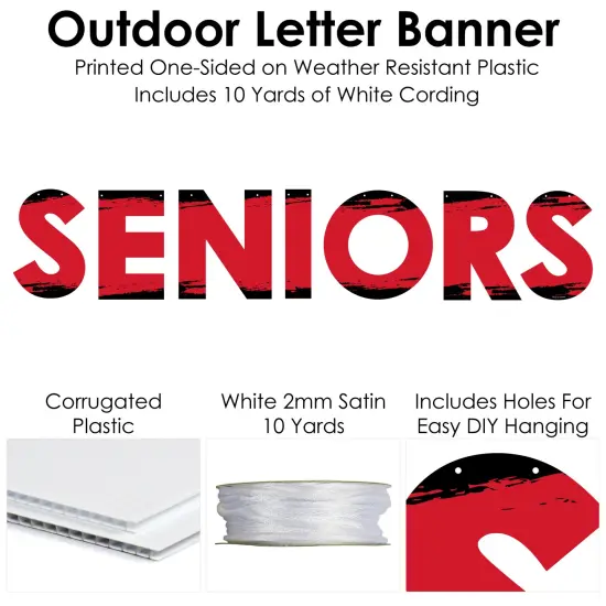 Big Dot of Happiness Red Senior Night - High School Sports and Graduation Party Decorations - Seniors - Outdoor Letter Banner {6}