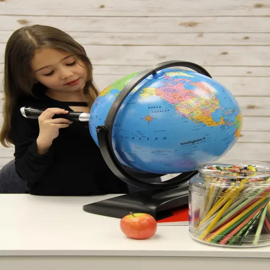 Intelliglobe II 12&Prime; Blue Raised Relief Interactive World Globe&ndash; Perfect Educational Toy For Kids {5}