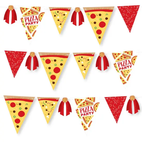 Big Dot of Happiness Pizza Party Time - DIY Baby Shower or Birthday Party Pennant Garland Decoration - Triangle Banner - 30 Pieces {1}