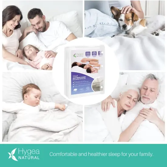 Hygea Natural 6 Gauge Vinyl Bed Bug Mattress/Box Spring Cover-XL Twin Size 39"x80"x9" {4}