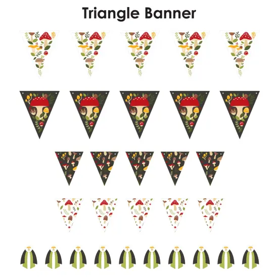 Big Dot of Happiness Wild Mushrooms - DIY Red Toadstool Party Pennant Garland Decoration - Triangle Banner - 30 Pieces {3}