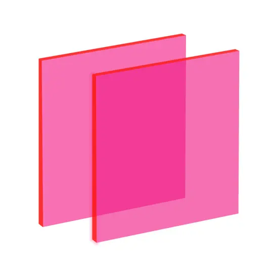 Fluorescent Red-Orange Cast Acrylic Gloss 1/8" (5" x 10") {1}