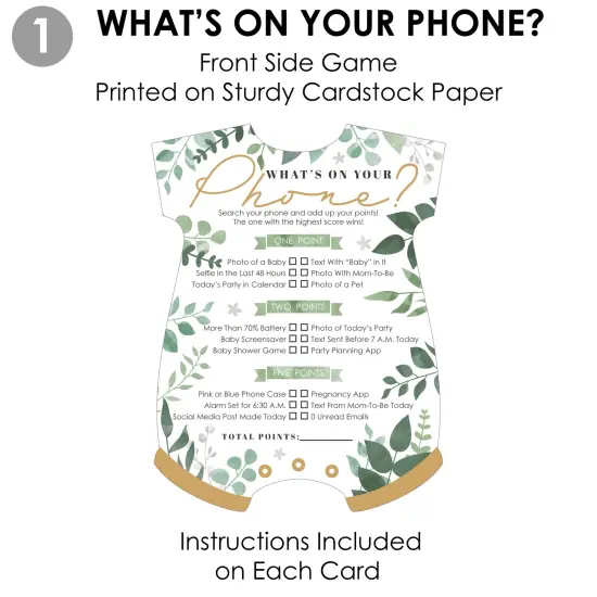 Big Dot of Happiness Boho Botanical Baby - 2-in-1 Greenery Baby Shower Cards - Activity Duo Games - Set of 20 {7}