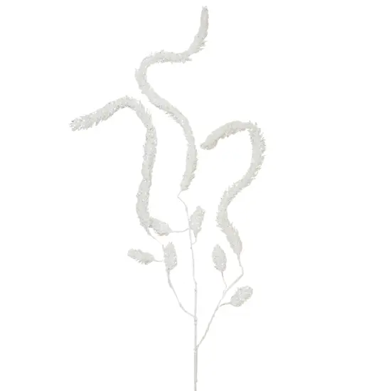 Northlight 52" White and Silver Glittered Weeping Christmas Pine Spray {1}