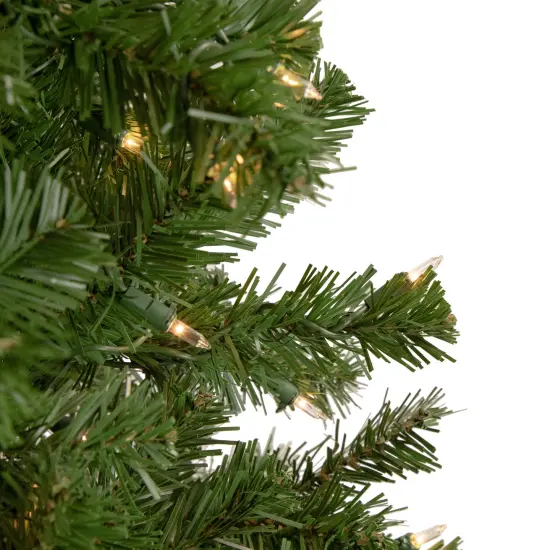 Northlight 7.5' Pre-Lit Hazelton Spruce Pencil Artificial Christmas Tree, Clear Lights Green {3}