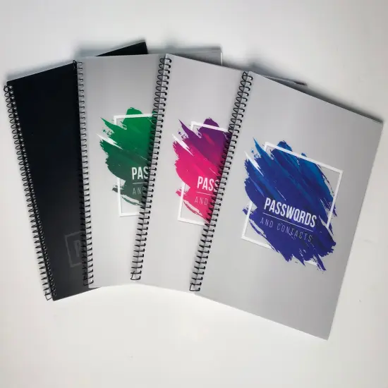 RE-FOCUS THE CREATIVE OFFICE, Large Password Keeper Book, Spiral Bound with Alphabetical Tabs Green {4}