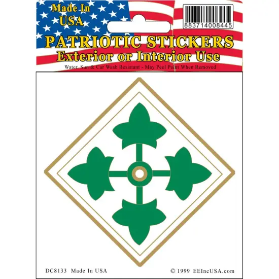 U.S. Army 4th Infantry Division Sticker 3-1/4" {1}