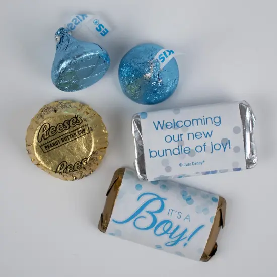 105 pcs Blue It's a Boy Baby Shower Candy Hershey's Chocolate Mix (1.75 lb) - by Just Candy {2}