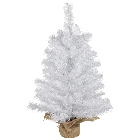 Northlight Medium Mini White Balsam Pine Artificial Christmas Tree with Burlap Base - 24" - Unlit {3}