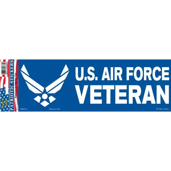 BM0163 Blue U.S. Air Force Veteran Sticker (3.5x10'') {1}
