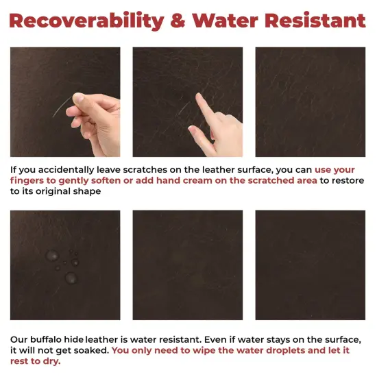 European Leather Work Buffalo Hide 8-10 oz (3-4mm) | Pre-Cut Full Grain Leather for Tooling, Stamping, Molding, Engraving {6}