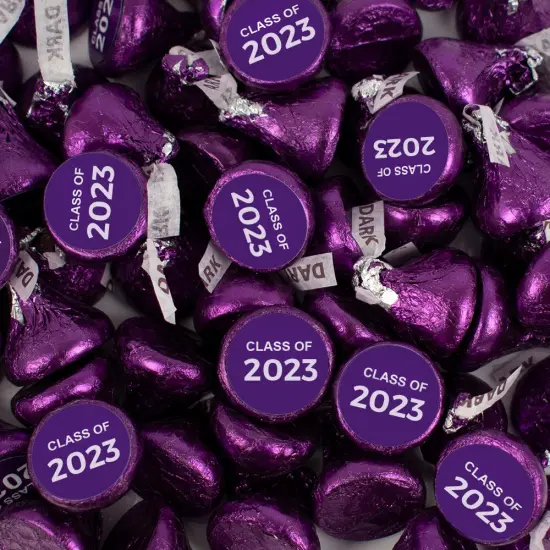324ct Purple Graduation Stickers Class of 2023 for Hershey's Kisses or Lifesavers Mints (3 Sheets - 324 Stickers) Party Favors - By Just Candy {1}