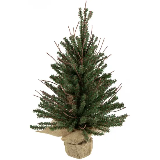 Northlight Medium Warsaw Twig Artificial Christmas Tree with Burlap Base - 18" - Unlit Brown {3}