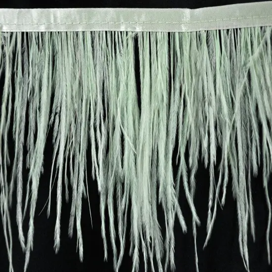 Belagio Ostrich Feather Trim, 6" Wide, Mint {1}