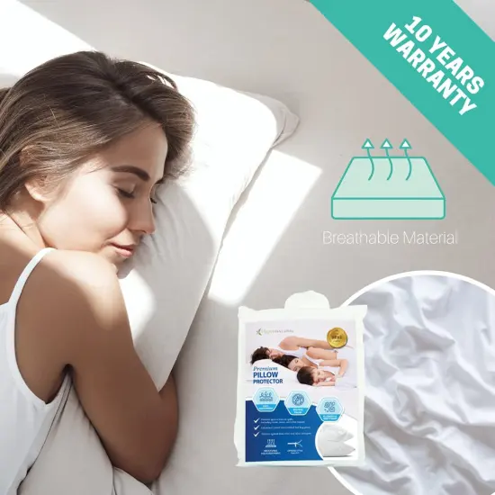 Hygea Natural Premium Queen Size Bed Bug Pillow Cover 2pk 21"x31" {3}