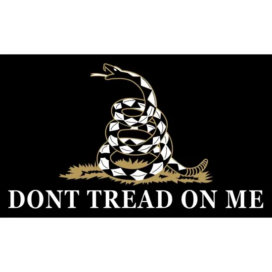 Patriotic "Dont Tread On Me" Black Flag (3ft x 5ft) {1}