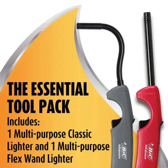 BIC Multi-purpose Classic Edition Lighters & Flex Wand Lighters, 2-Pack (Colors May Vary), Lighters for Candles {6}