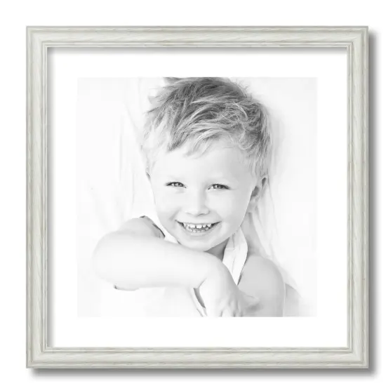 ArtToFrames 18x18" Matted Picture Frame with 14x14" Single Mat Photo Opening Framed in 1.25" White and 2" Mat (FWM-4098-18x18) {4}