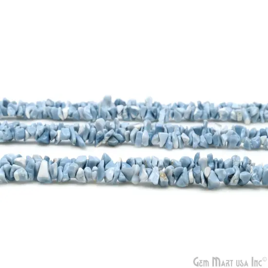 Blue Opal Chip Beads, 34 Inch, Natural Chip Strands, Drilled Strung Nugget Beads, 3-7mm, Polished, GemMartUSA (CHOB-70001) {5}