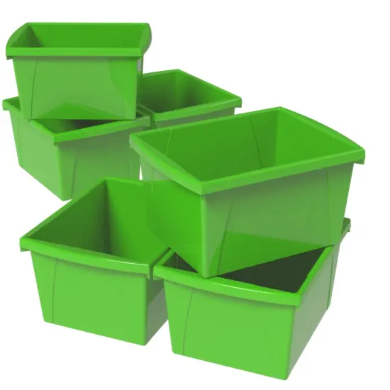 4 Gallon (15L) Classroom Storage Bin, Green (Case of 6) {1}