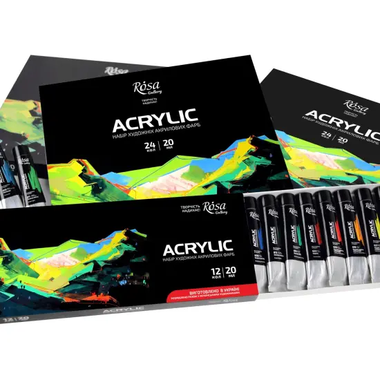 Acrylic paint set of 24 20 ml/0.68 oz, ROSA Gallery {4}