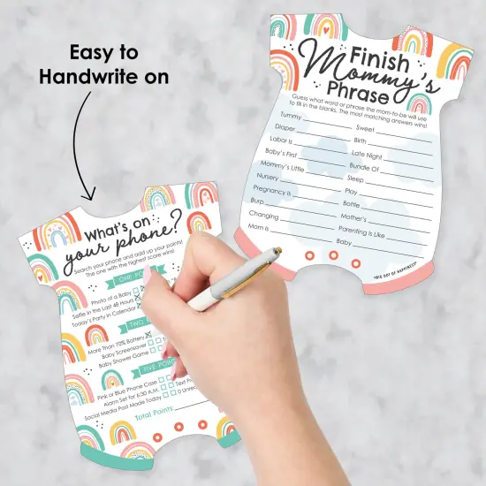 Big Dot of Happiness Hello Rainbow - 2-in-1 Boho Baby Shower Cards - Activity Duo Games - Set of 20 {4}