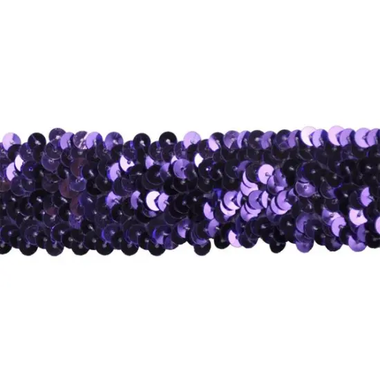 Belagio Stretch Sequin Trim, 1.5" Wide, Purple, 10-Yard Bolt {1}