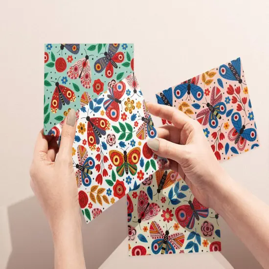 Butterfly Note Card Set | Assorted Thank You Greeting Cards | Multipack | Blank Inside | Eco-Friendly | 12, 24 Set {5}