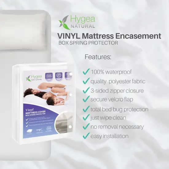 Hygea Natural 6 Gauge Vinyl Bed Bug Mattress/Box Spring Cover-Full Size 54"x75"x9" {2}
