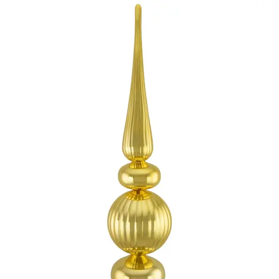 Northlight Shiny Ball Finial Tower Commercial Christmas Decoration - 4.5' - Gold {4}