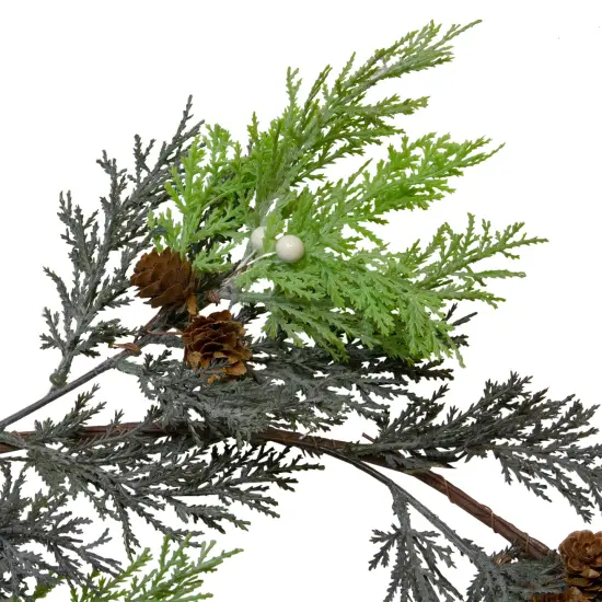 Northlight 5' Berry, Cedar and Pine Cone Artificial Christmas Garland - Unlit Green {3}