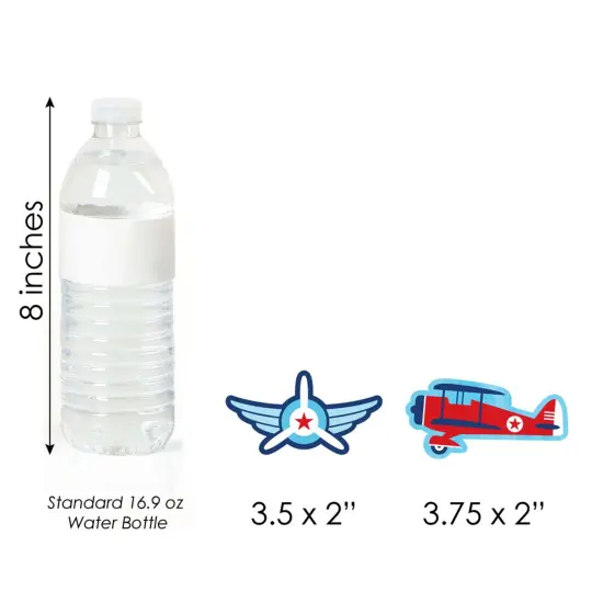 Big Dot of Happiness Taking Flight - Airplane - Shaped Vintage Plane Baby Shower or Birthday Party Cut-Outs - 24 Count {6}