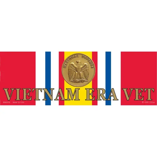 Vietnam Era Vet National Defense Ribbon Bumper Sticker 3-1/4"X9" {1}