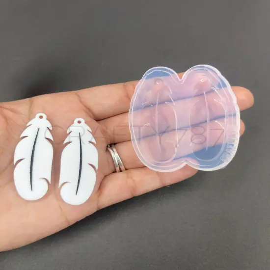 Feather Pluma Dangle Earring Silicone Mold Small 1.78in(C9) {1}