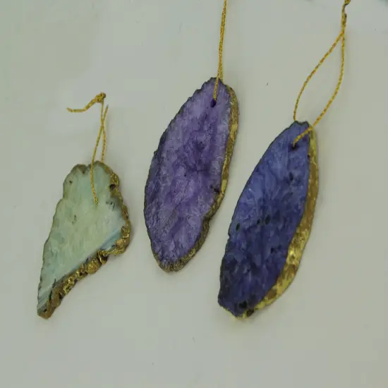 Agate Slice Suncatcher Hanging Ornaments Set of 3 {3}