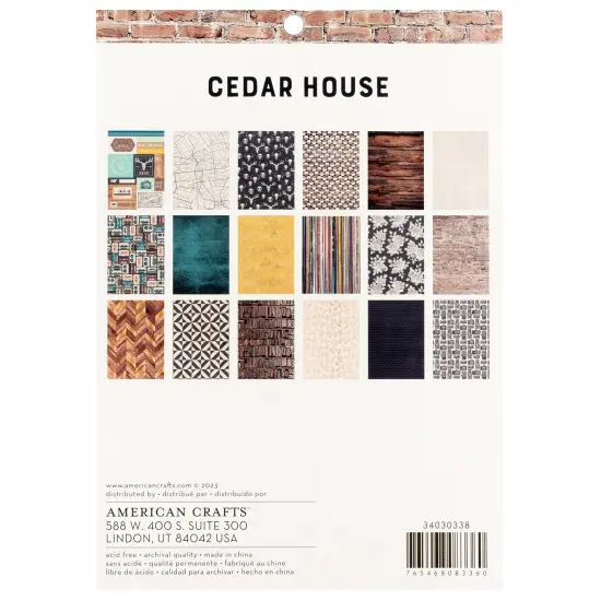 Amerian Crafts Double-Sided Paper Pad 6"X8" 36/Pkg-Gold Foil, Cedar House {2}