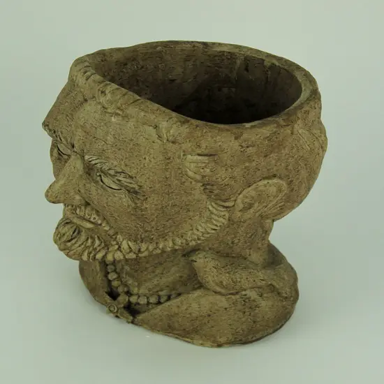 Designer Stone Driftwood Grey St. Francis Head Concrete Planter {3}