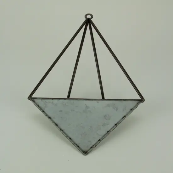 Galvanized Metal Diamond Shaped Angular Hanging Planters Set of 2 {4}