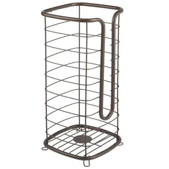 mDesign Metal Free Standing Toilet Paper Stand, Holds 3 Rolls {4}
