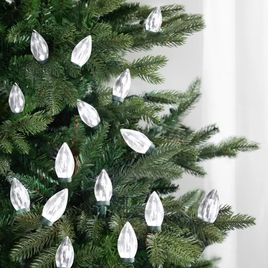 Northlight LED C9 Christmas Lights - Pure White - 16' Green Wire - 25ct Clear {5}