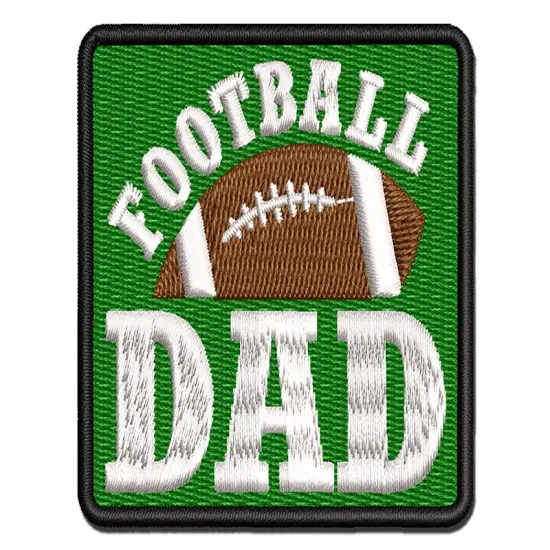 Football Dad Multi-Color Embroidered Iron-On or Hook & Loop Patch Applique {1}