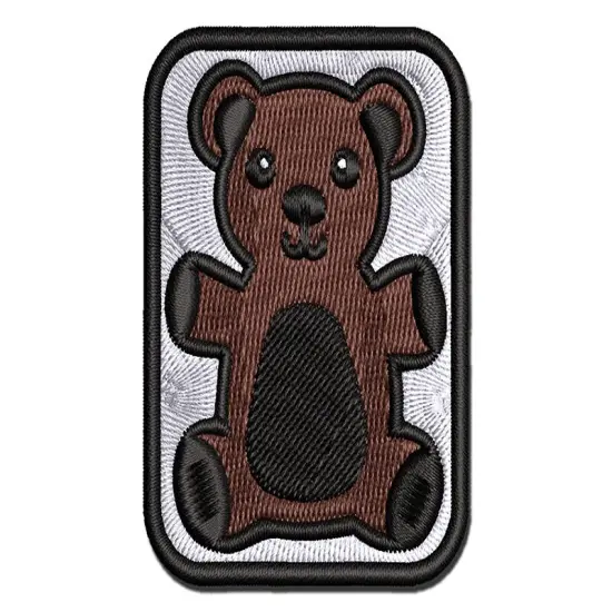 Cuddly Teddy Bear Multi-Color Embroidered Iron-On or Hook & Loop Patch Applique {1}