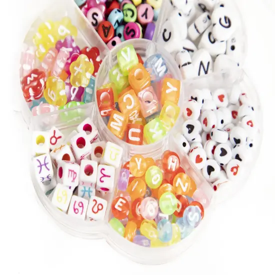 CousinDIY Flower-Shaped Alphabet Bead Mix 245/Pkg-Multicolor {3}